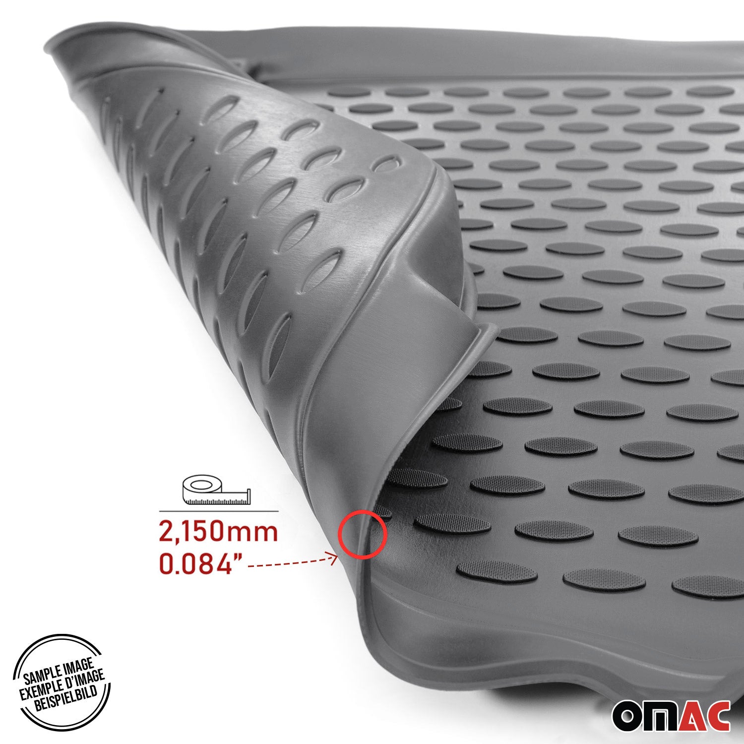 Tapis de sol pour VW Golf VIII 2019-2026 en caoutchouc TPE 3D Gris 4Pcs
