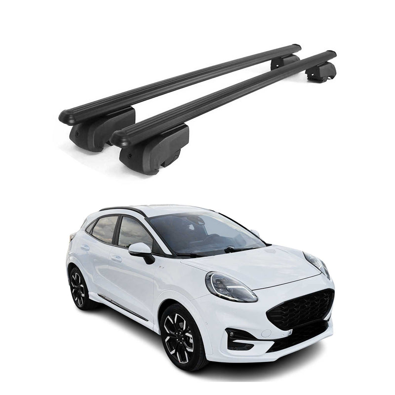 Barres de toit Transversales pour Ford Puma 2020-2023 Aluminium Noir ABE