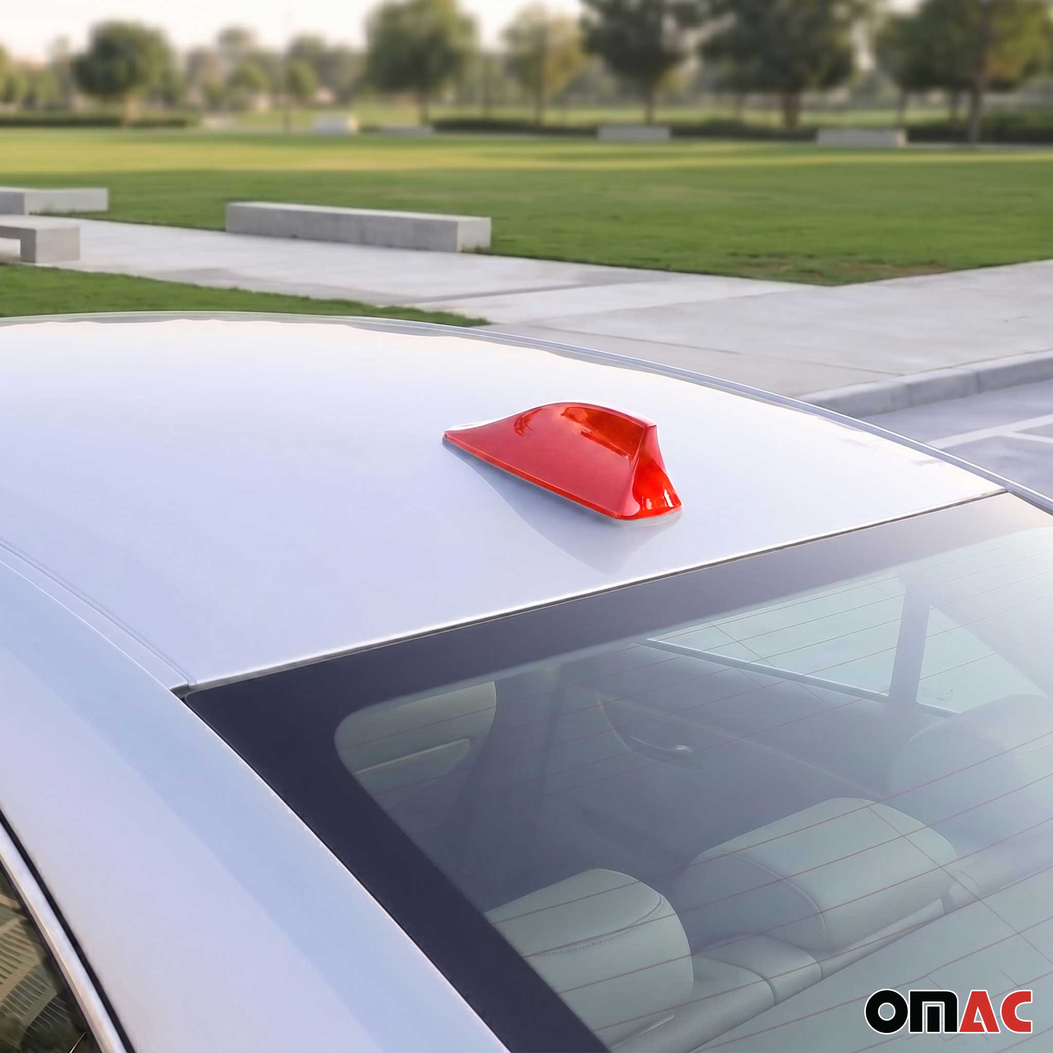 Antenne De Toit Aileron Requin pour Fiat 500 500X 500L Radio AM/FM Rouge