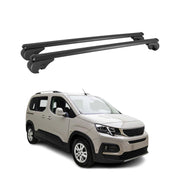 Barres de toit Transversales pour Peugeot Rifter 2018-2026 Aluminium Noir