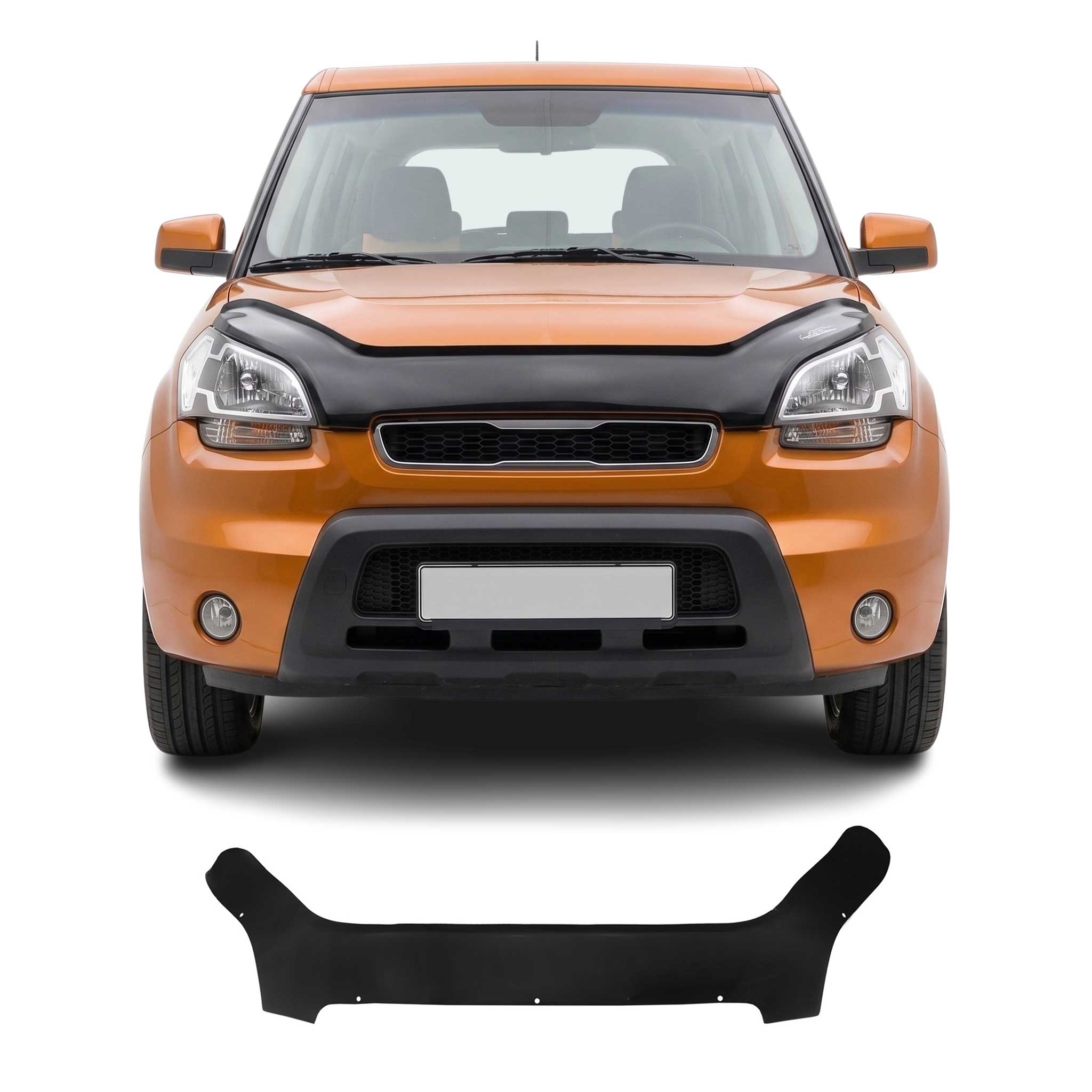 Deflecteurs d'air capot de voiture pour Kia Soul 2009-2011 Acrylique foncé Noir