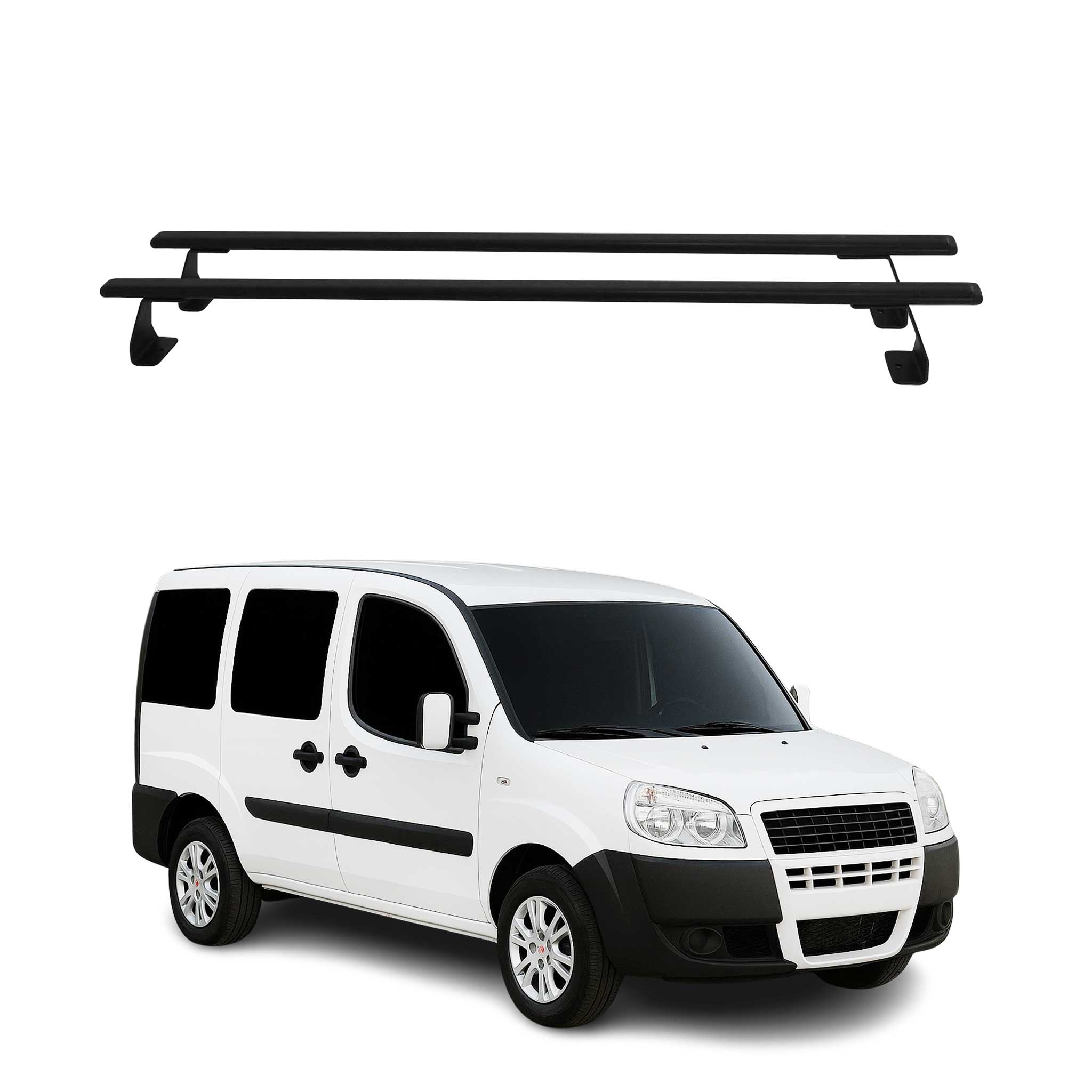 Barres de toit transversales Fiat Doblo 2000-2010 noir en acier