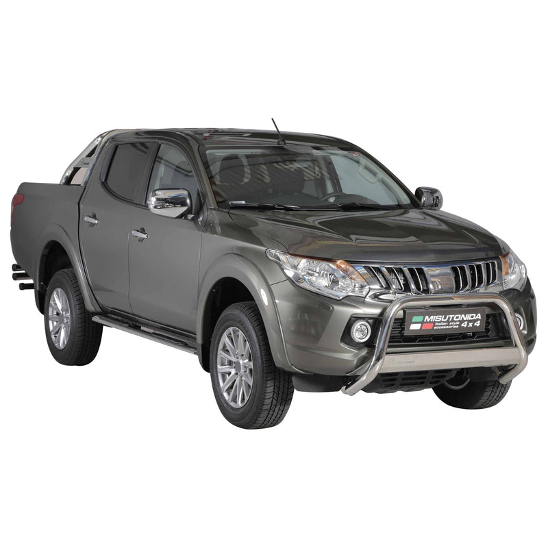 Pare-buffle Avant pour Mitsubishi L200 Club Cab 2015-2018 63 mm en Acier Gris