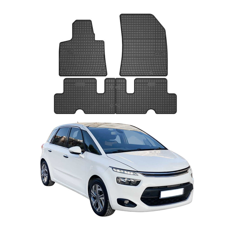Tapis de Sol pour Citroen C4 Grand Picasso 2013-2016 Caoutchouc Noir
