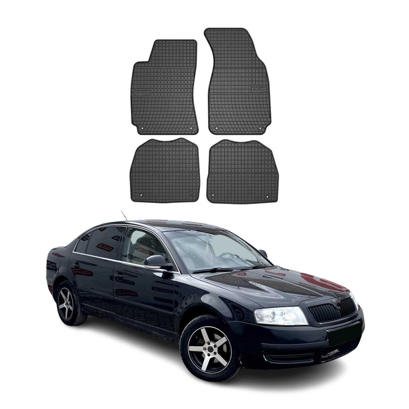 Tapis de Sol pour Skoda SuperB 2001-2008 Caoutchouc Noir