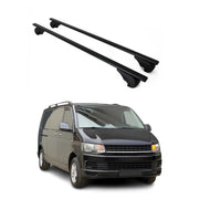 Barres de toit pour VW T5 T6 Transporter Multivan Caravelle 2003-2024 Métal Noir