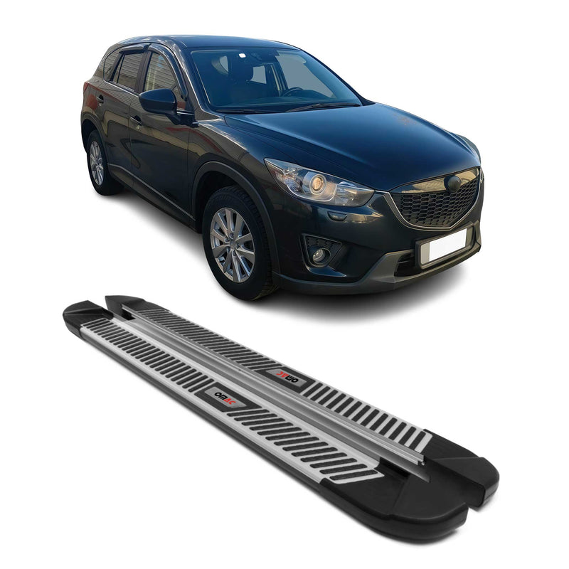Marchepieds Latéraux pédale pour Mazda CX-5 2012-2017 Noir Gris Aluminium 2Pcs
