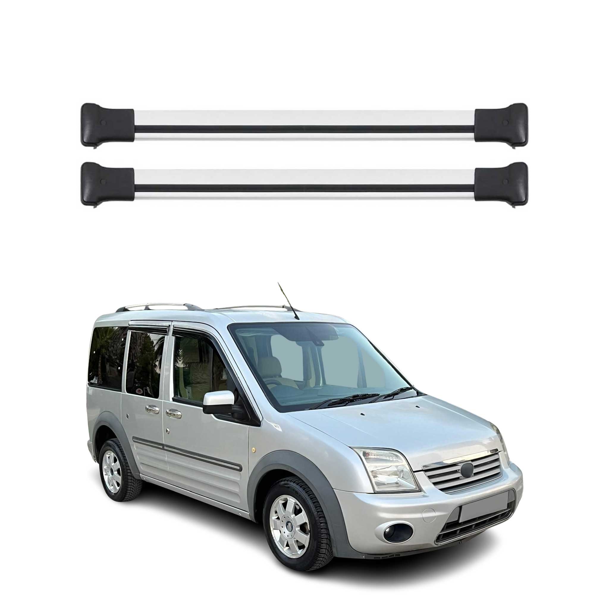 Barres de toit transversales pour Ford Connect 2002-2013 Aluminium Gris