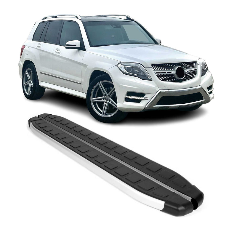 Marchepieds Latéraux pour Mercedes GLK X204 2008-2015 Alu Noir Gris 2Pcs