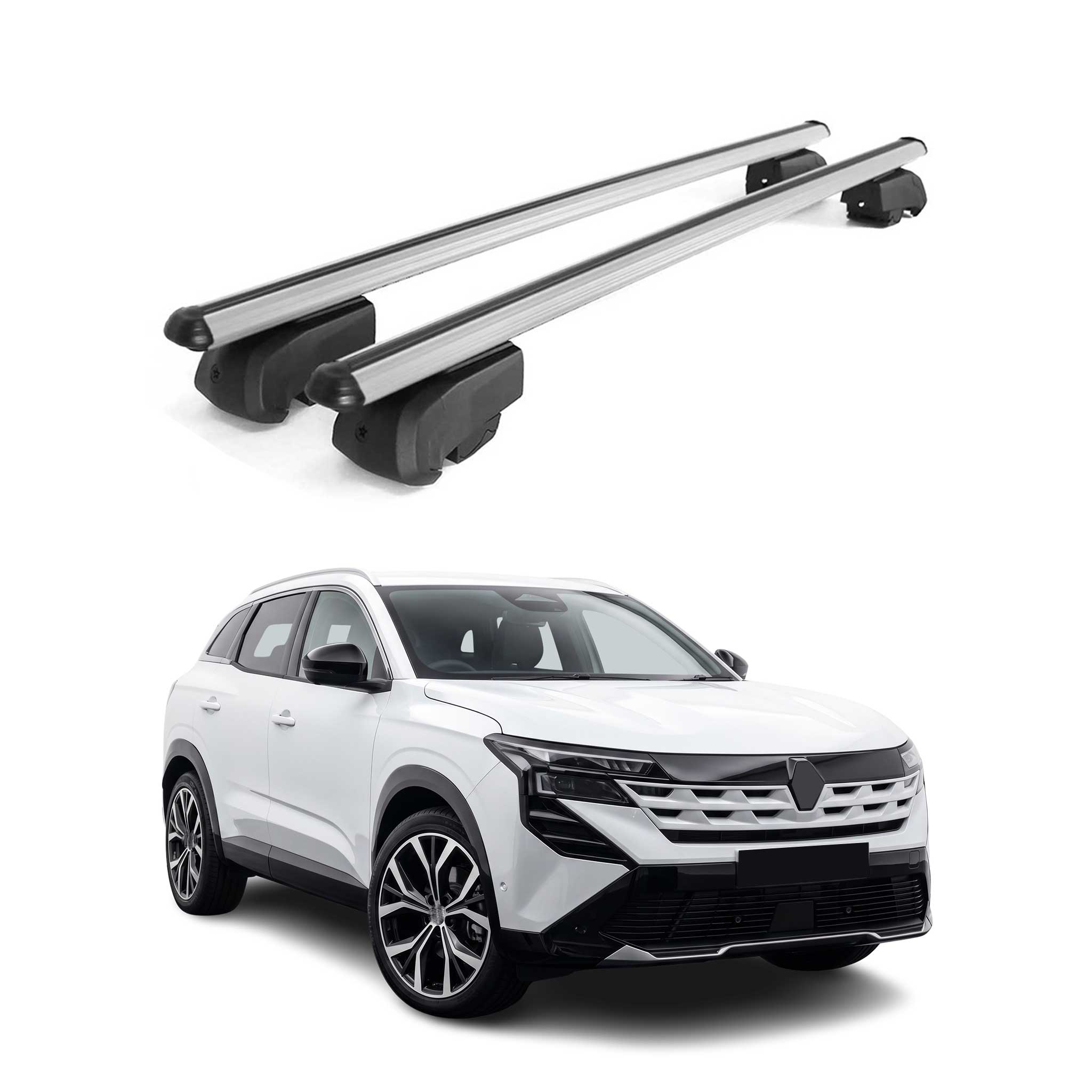 Barres de toit transversales pour Renault Boreal 2025-2026 Aluminium Gris 2Pcs