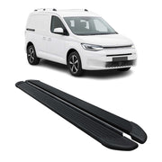 Marchepieds Latéraux pour VW Caddy Maxi 2020-2026 L2 Châssis Aluminium Noir