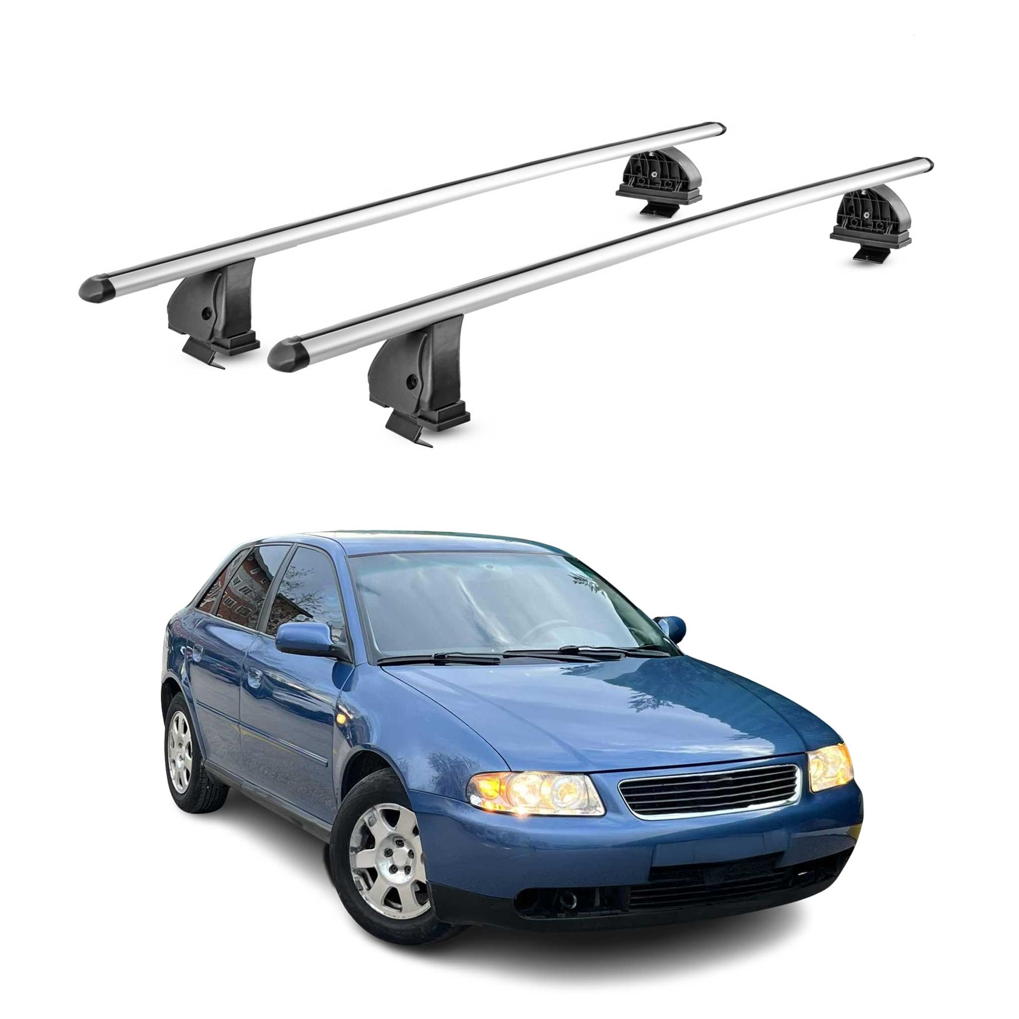 Barres de toit transversales Alu pour Audi A3 I 1996-2003 3Portes TÜV Gris 2Pcs