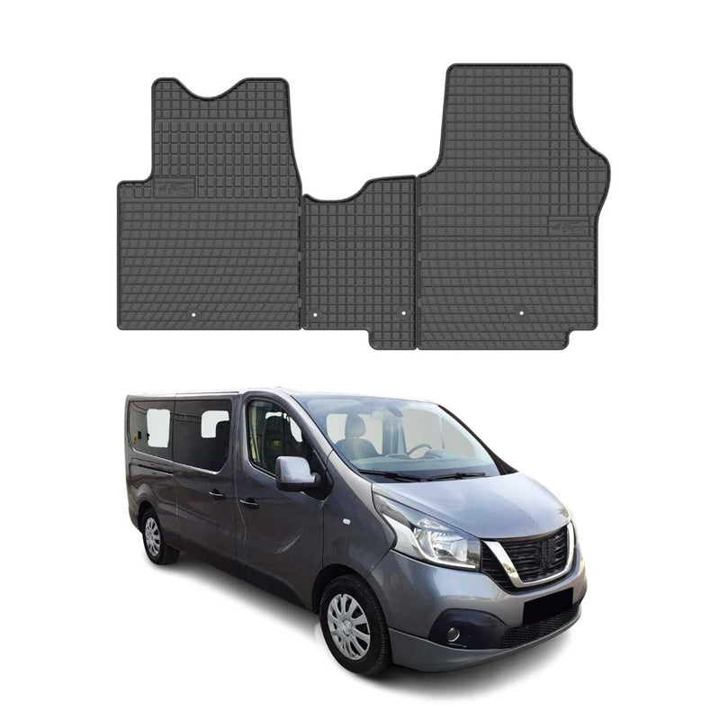 Tapis de Sol pour Nissan NV300 2016-2024 Convient à 1ème rangée Noir Caoutchouc