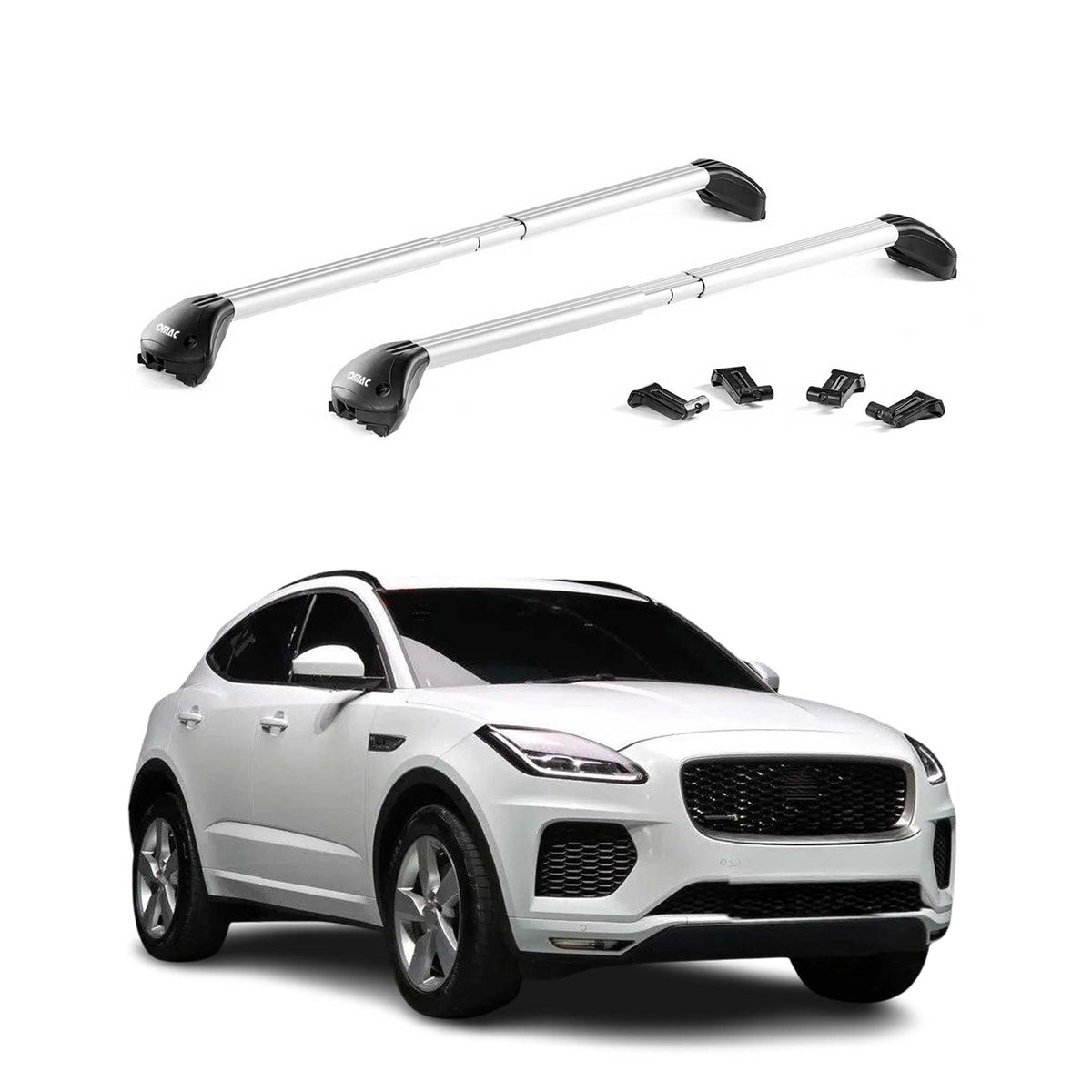 Barres de toit transversales pour Jaguar E-Pace X540 X761 2018-2024 Alu Gris ABE