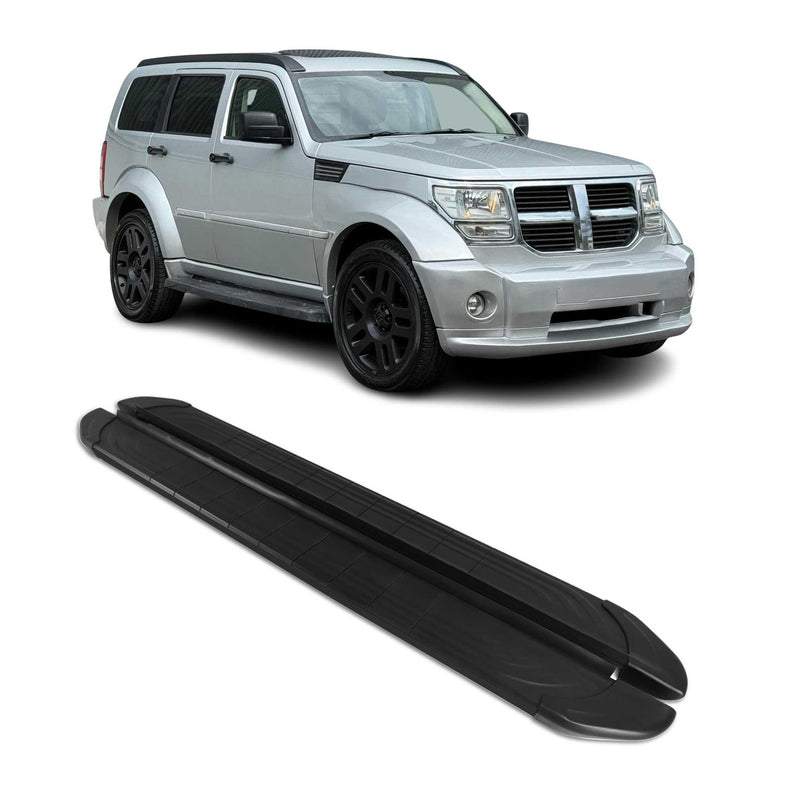 Marchepieds Latéraux pédale pour Dodge Nitro 2006-2012 2Pcs Aluminium Noir