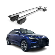 Barres de toit Transversales pour Audi Q8 2018-2025 Aluminium Gris ABE