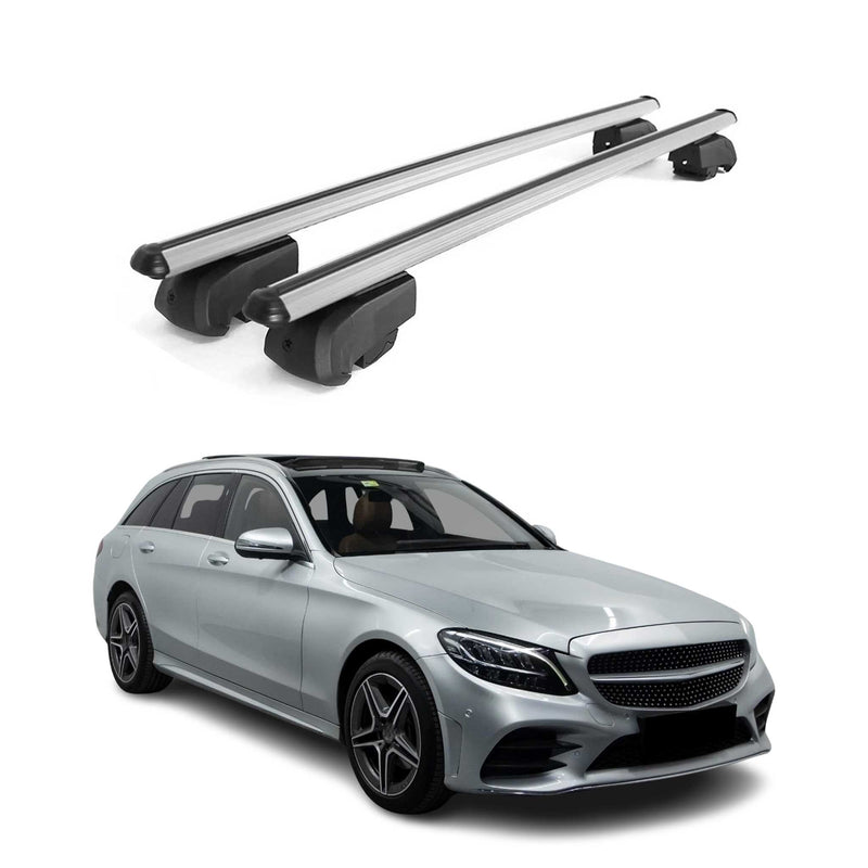 Barres de toit Transversales pour Mercedes Classe C S205 2014-2021 Alu ABE