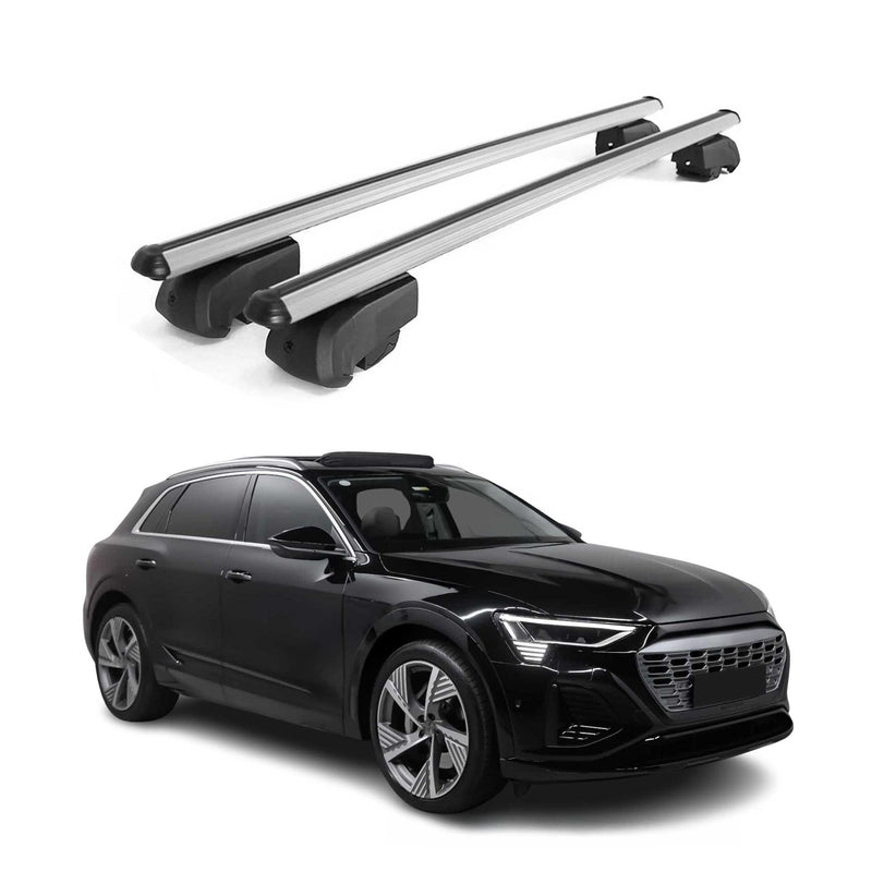 Barres de toit Transversales pour Audi E-Tron 2018-2025 Aluminium Gris ABE