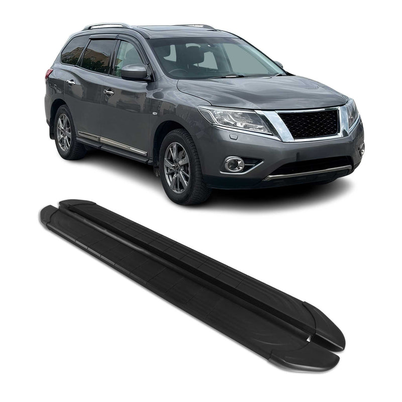 Marchepieds Latéraux pour Nissan Pathfinder 2013-2021 Alu Gris Noir 2Pcs