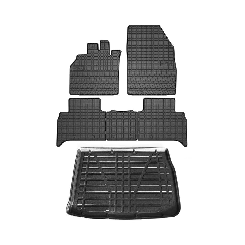 Kit Tapis de sol et coffre pour Renault Scenic 2003-2009 TPE Noir