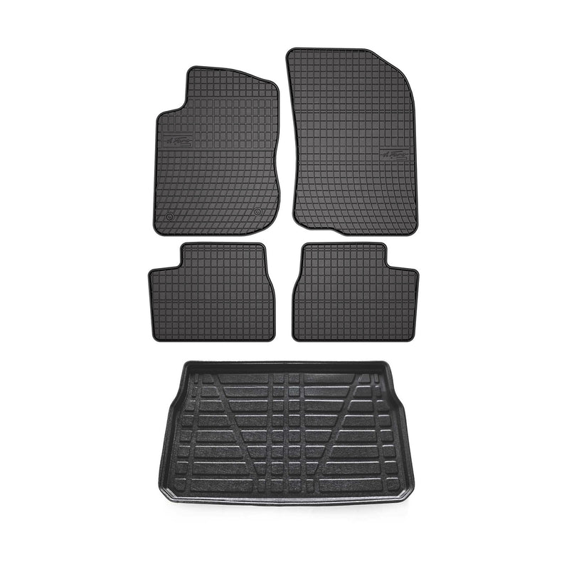 Kit Tapis de sol et coffre pour Peugeot 208 2012-2023 TPE Noir