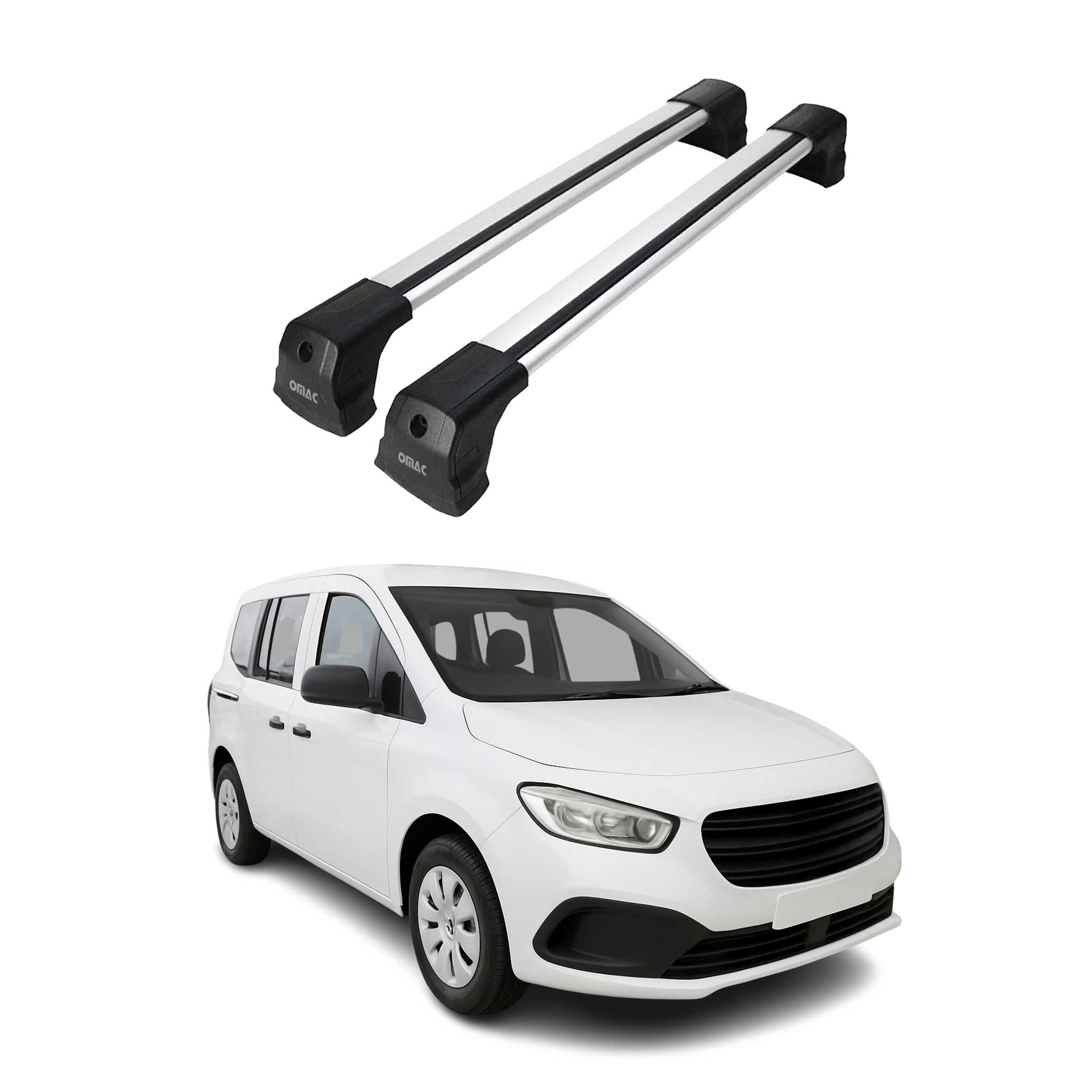 Barres de toit transversales pour Mercedes Citan W420 2021-26 Aluminium Gris 2x