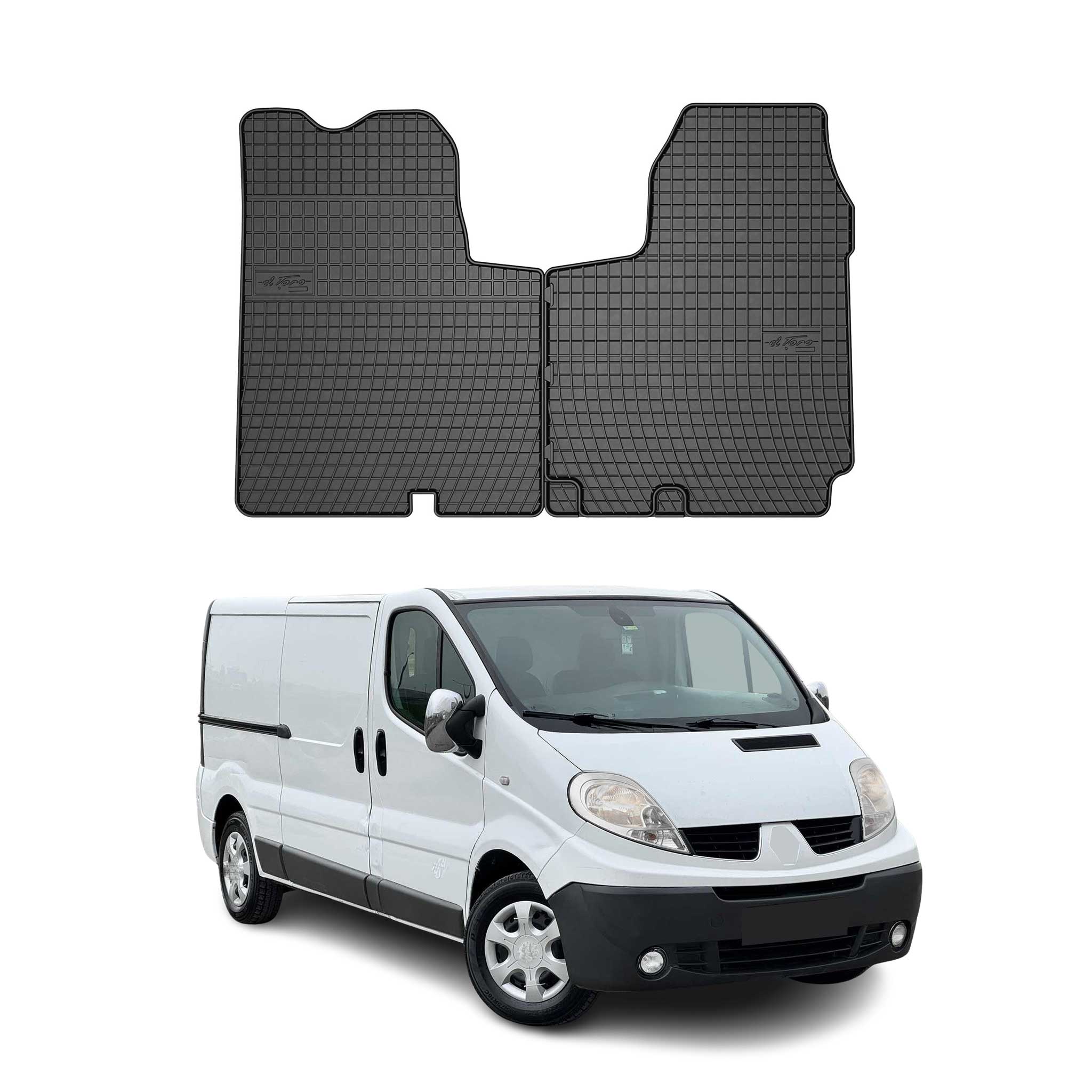 Tapis de Sol pour Opel Vivaro A 2001-2014 Convient à 1ème rangée Noir Caoutchouc