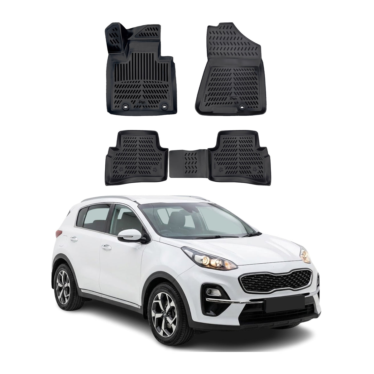 Tapis de sol pour Kia Sportage 4 2016-2021 Noir 3D en Caoutchouc TPE 4Pcs