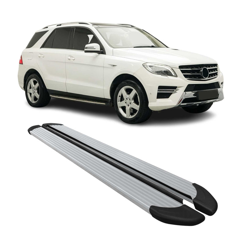 Marchepieds Latéraux pour Mercedes Classe M W166 2011-2019 Aluminium Argent 2Pcs