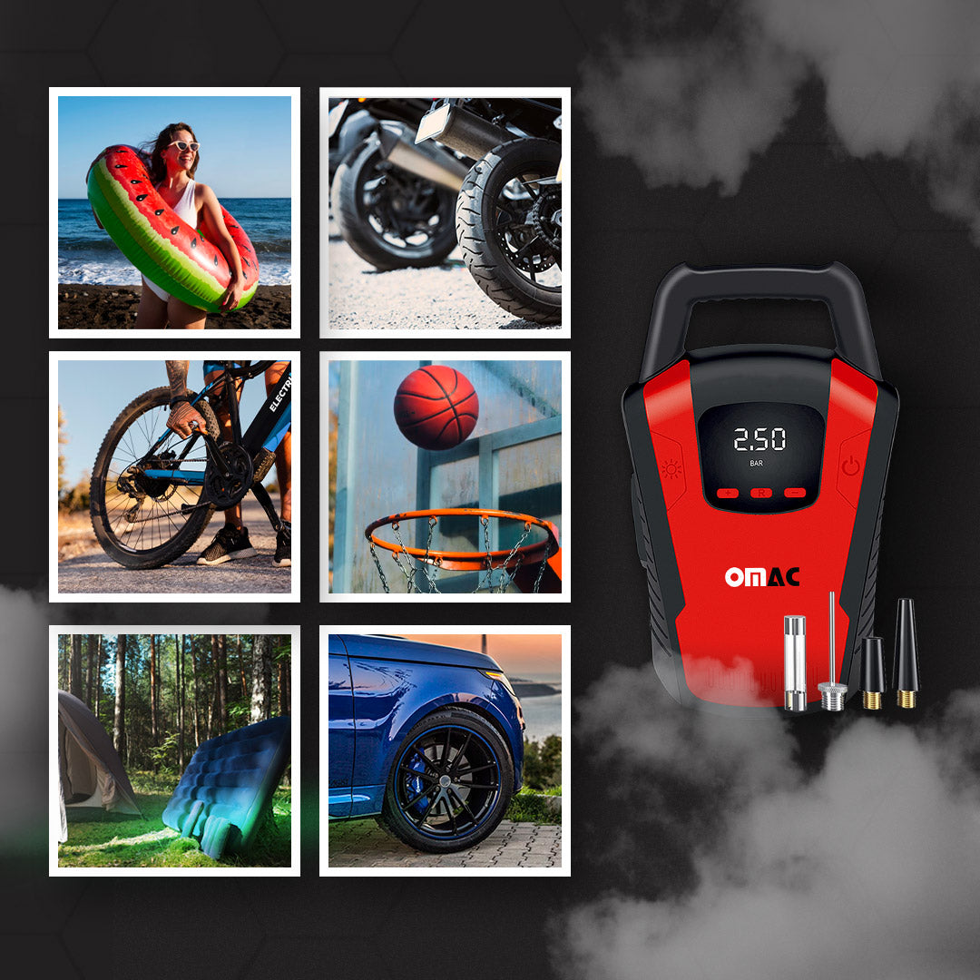 OMAC Gonfleur Pneu Pompe de Pneu Compresseur d'air pour voiture 12V 150 PSI