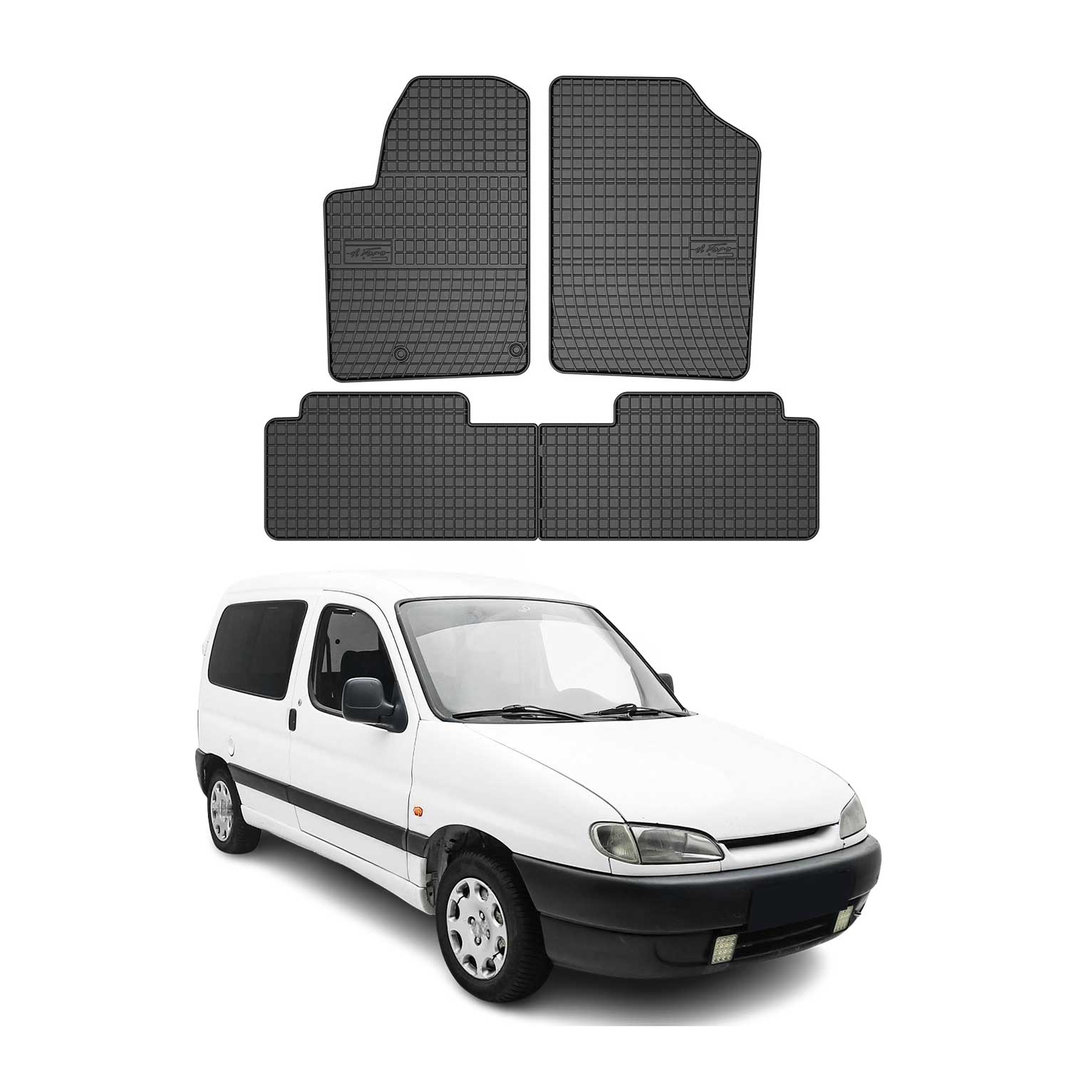 Tapis de Sol pour Peugeot Partner 1996-2009 OMAC Noir Caoutchouc