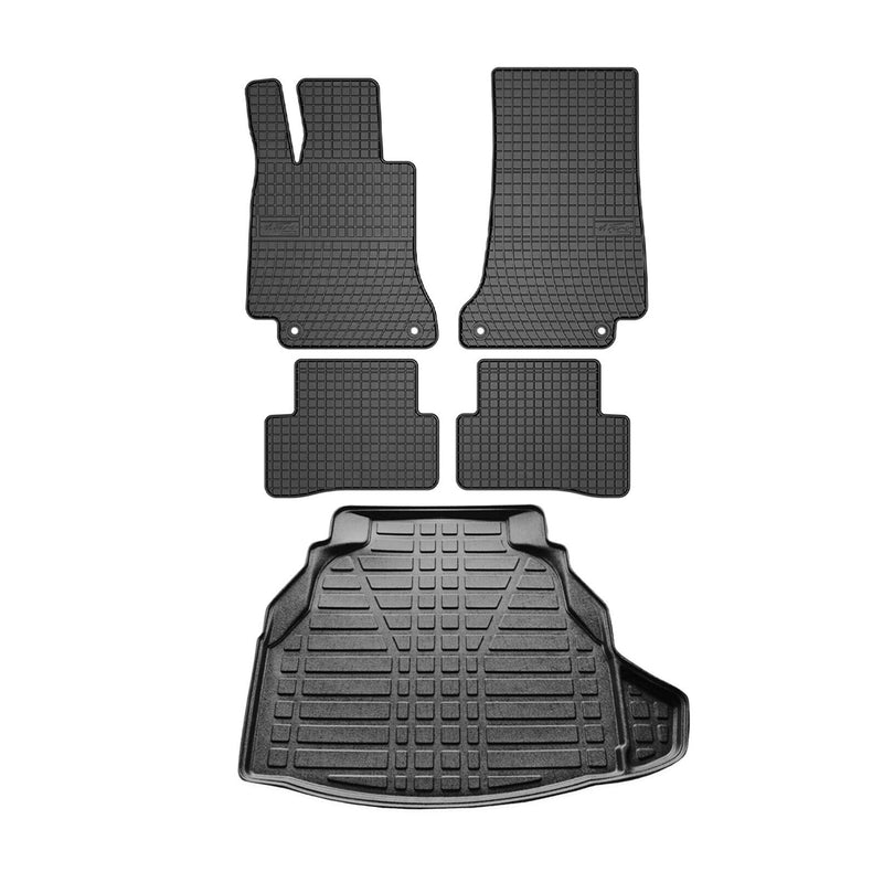 Kit Tapis de sol et coffre pour Mercedes Classe C S205 2015-2024 TPE Noir