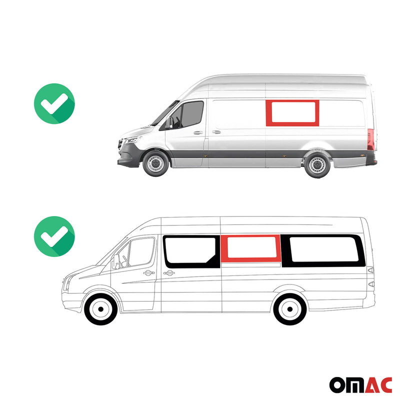 Vitre de Porte pour VW Crafter 2006-2017 L3 L4 milieu Gauche Porte coulissante