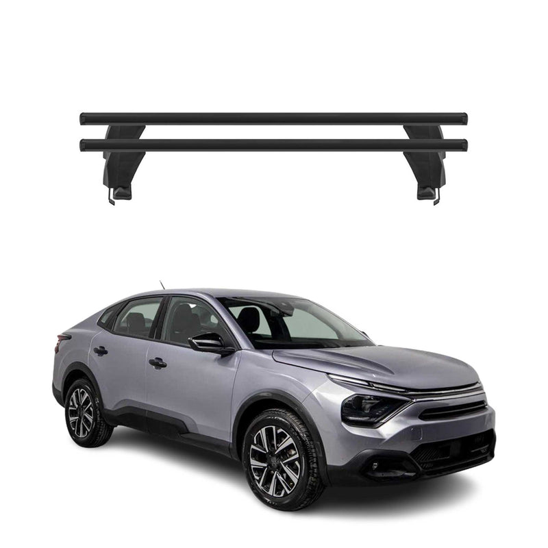 Menabo Barres de toit transversales pour Citroen C4X / e-C4X 2022-25 Alu Noir 2x