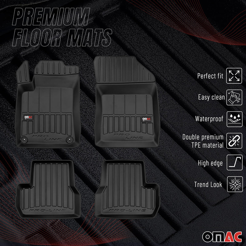 Tapis de Sol Voiture pour Citroen C3 2009-2017 Caoutchouc TPE Noir