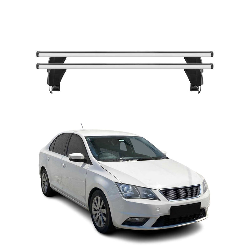 Menabo Barres de toit Transversales pour Seat Toledo 2011-2019 Alu Gris 2x ABE