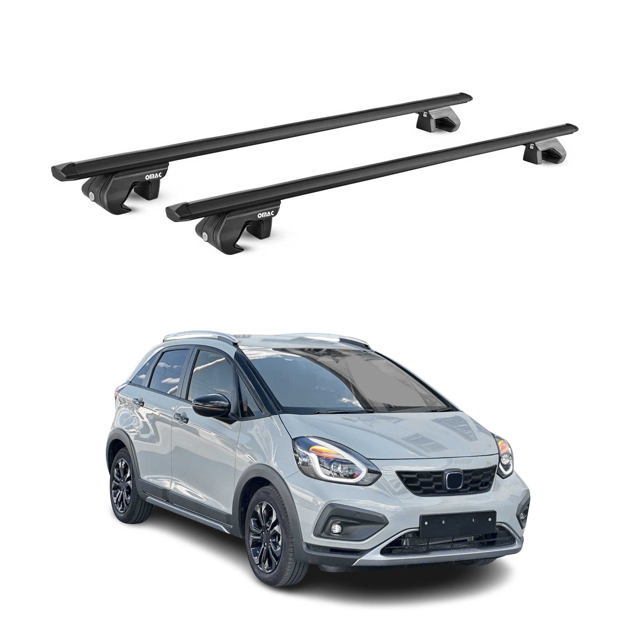 Barres de toit transversales pour Honda Jazz Crosstar 2020-2026 Alu Noir ABE