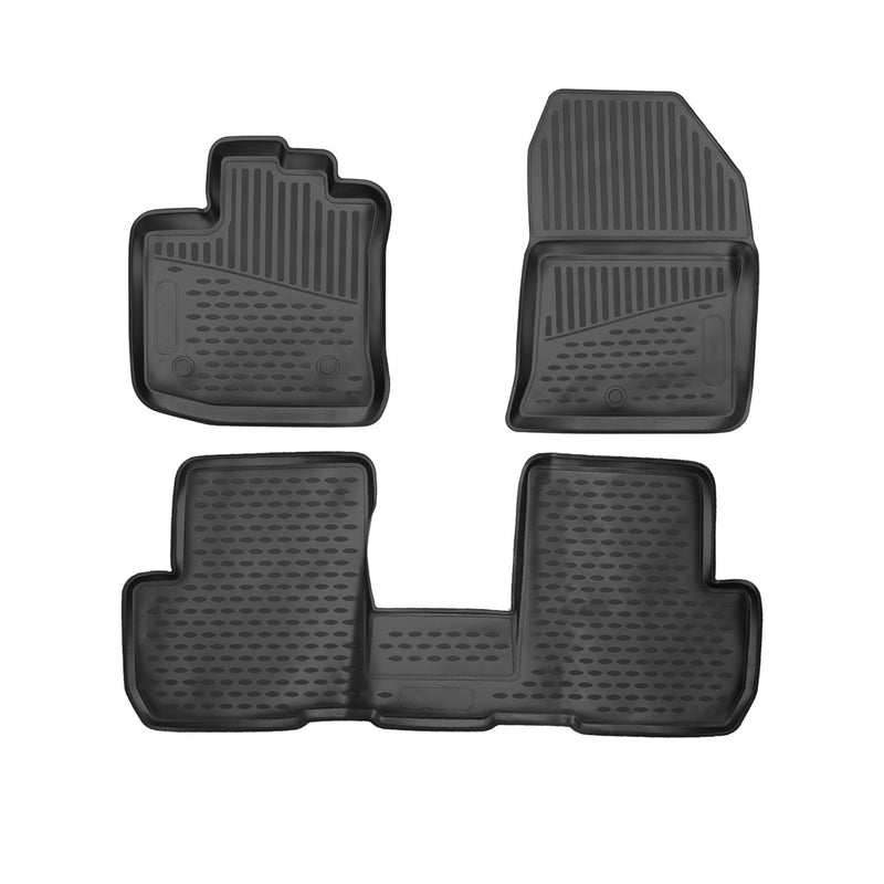 OMAC Tapis de sol pour Dacia Lodgy 2012-2022 sur mesure en caoutchouc Noir