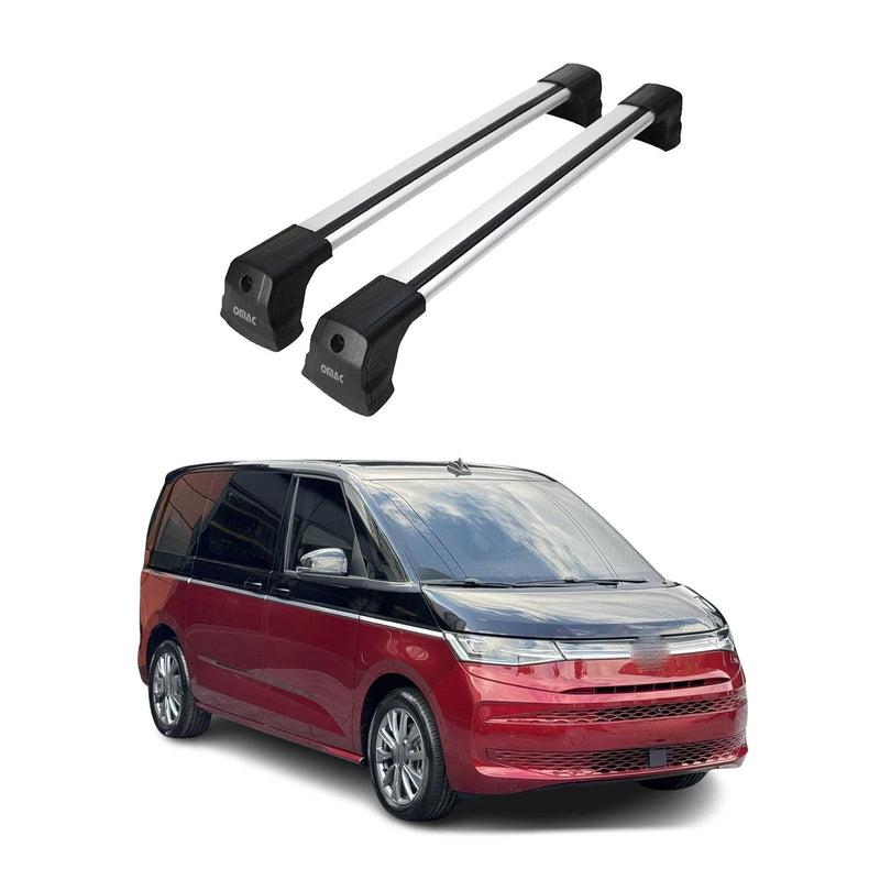 Barres de toit transversales pour VW T7 Multivan 2022-2025 noir gris