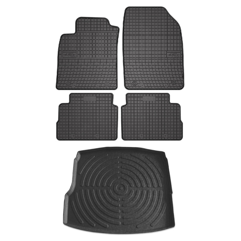 Kit Tapis de sol et coffre pour Opel Vectra C 2002-2008 TPE Noir