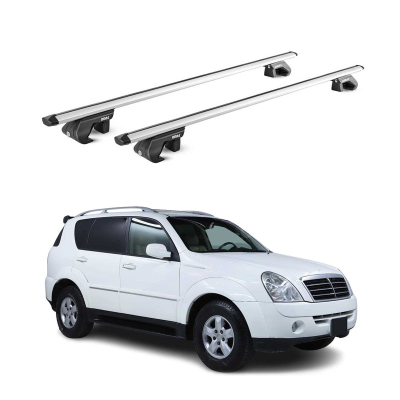 Barres de toit transversales pour Ssangyong Rexton II III 2007-2017 Gris 2x ABE