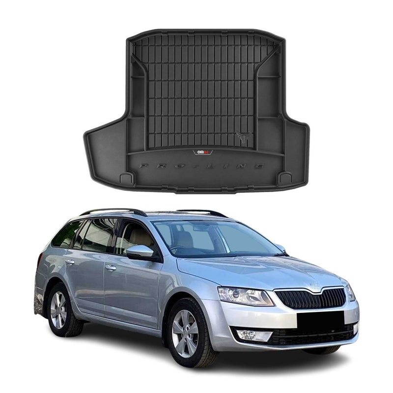 Tapis de Coffre pour Skoda Octavia 2012-2019 Noir TPE