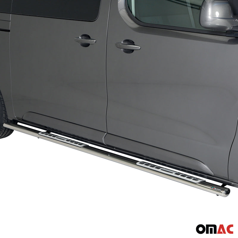 Marchepieds Latéraux pour Opel Vivaro 2019-2025 L3 Acier Inox Argent