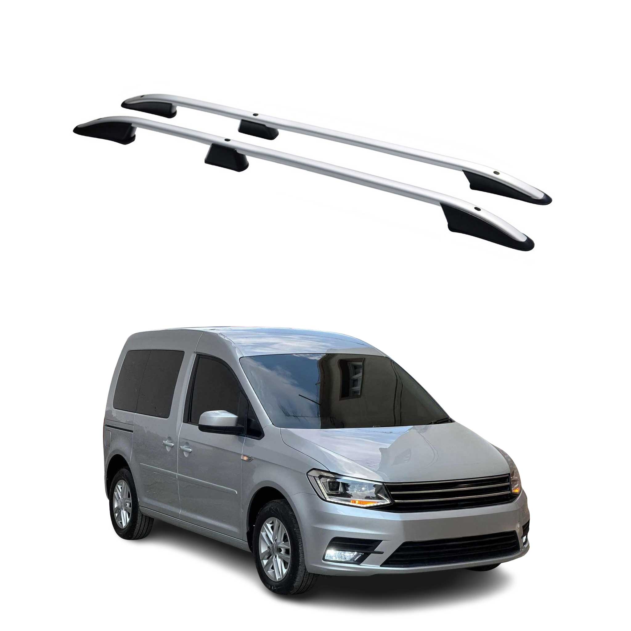 Barres de toit longitudinales pour VW Caddy 2020-2026 L1 Aluminium Gris