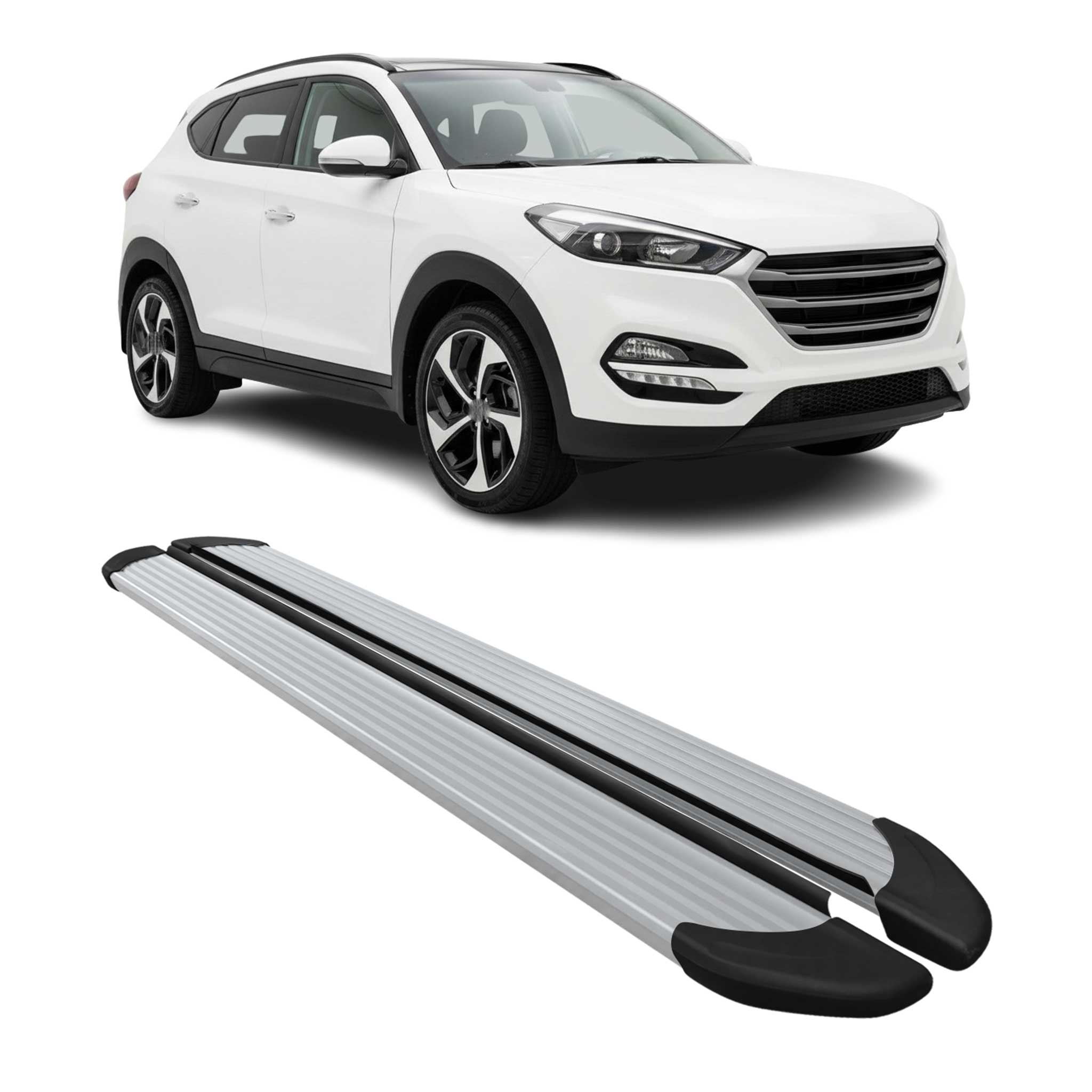 Marchepieds Latéraux pour Hyundai Tucson 2015-2020 Aluminium Argent 2Pcs