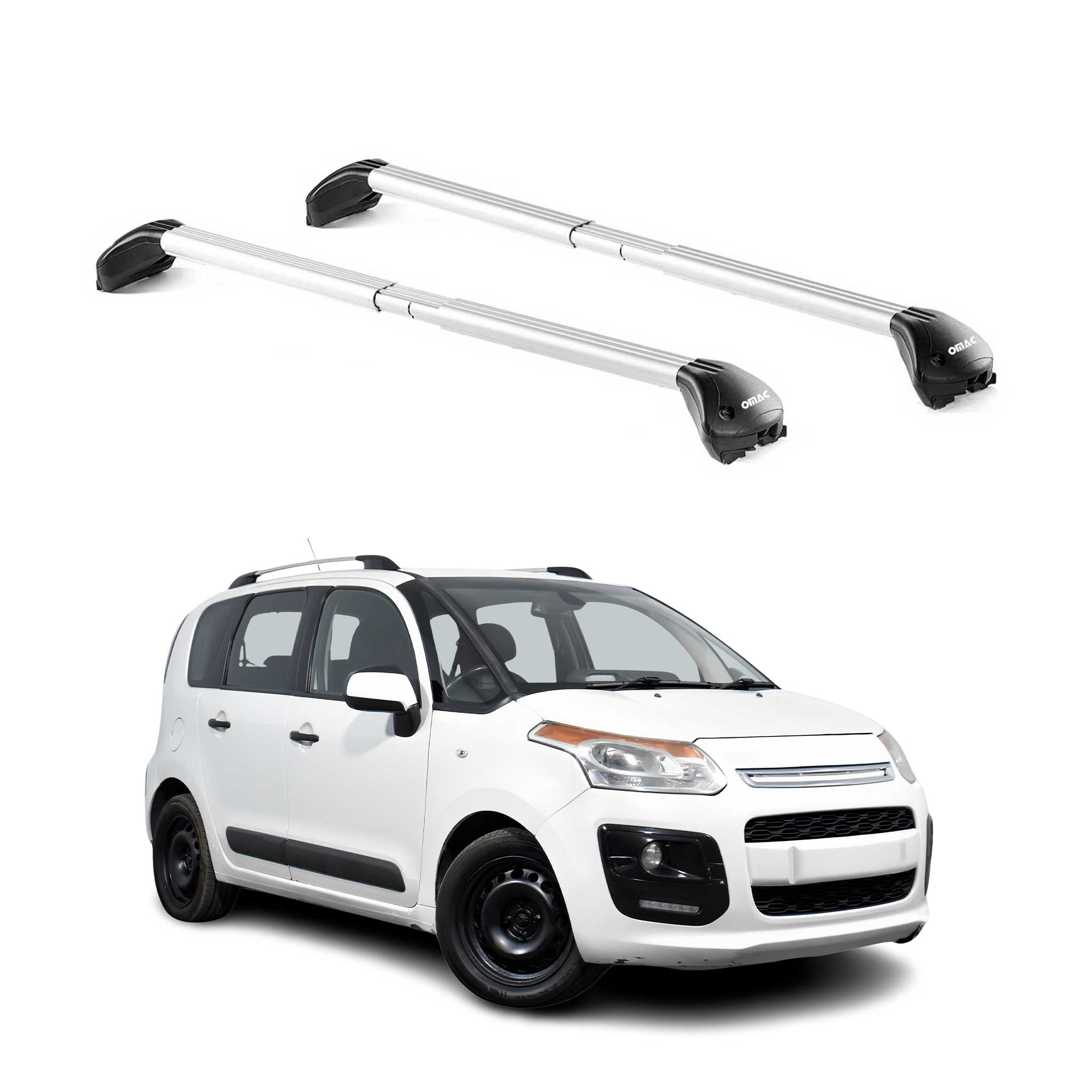 Barres de toit pour Citroen C3 Picasso 2009-2017 Gris Argenté 2 pièces ABE