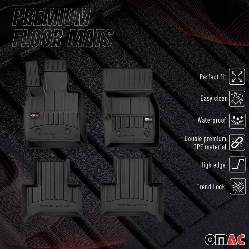 OMAC Tapis de sol caoutchouc pour Alfa Romeo Stelvio 2016-2025 Noir Premium
