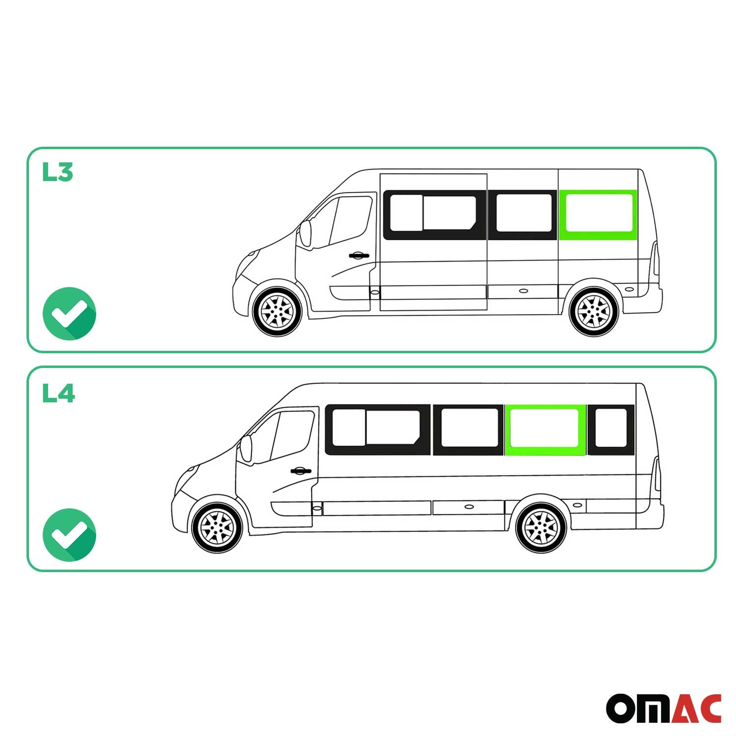 Vitre de Porte pour Opel Movano 2010–2021 Gauche Porte non coulissante L3 L4