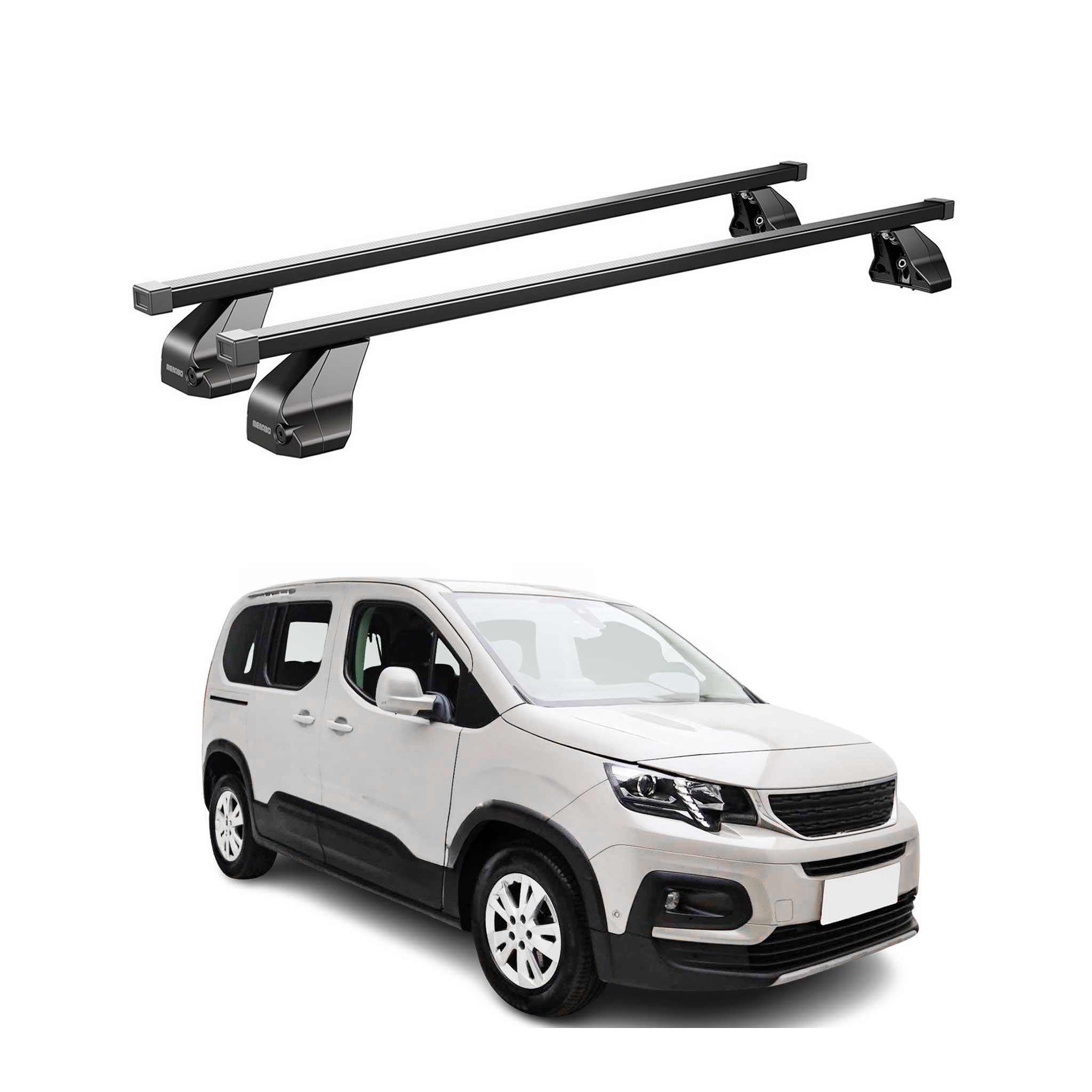 Barres Transversales Menabo pour Peugeot Rifter 2018-2026 Noir
