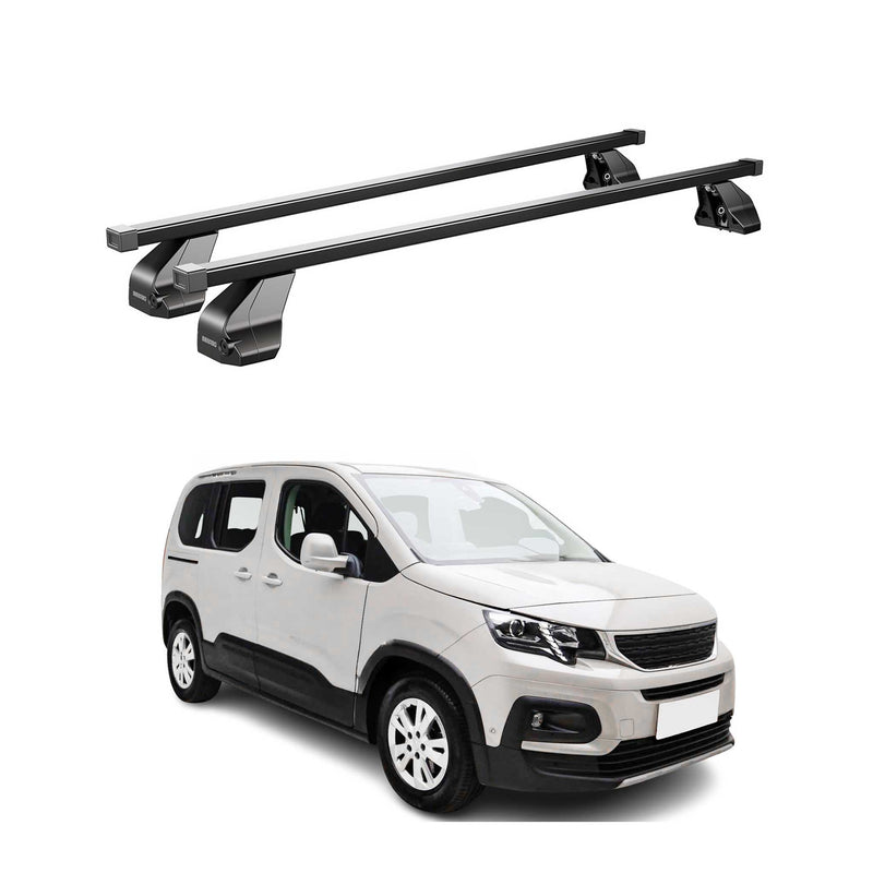 Barres Transversales Menabo pour Peugeot Rifter 2018-2024 Noir